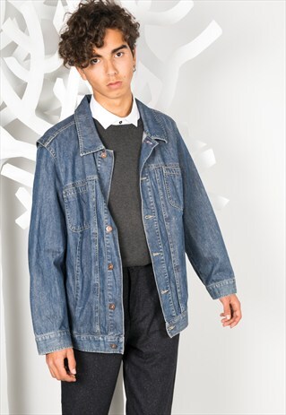 VINTAGE 80S TOMMY HILFIGER DENIM JACKET / S1184