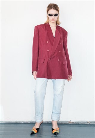 VINTAGE RASPBERRIES SILK JACKET / UNISEX