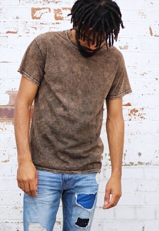 SALE - MINERAL WASH BROWN TEE