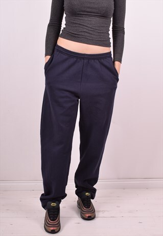 CHAMPION WOMENS VINTAGE TRACKSUIT TROUSERS W30 L32 BLUE 90S