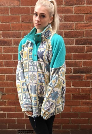 VINTAGE AZTEC OVERSIZED WINTER FLEECE JUMPER TRIBAL JACKET