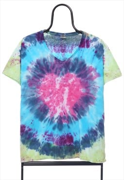 Vintage Multicolour TieDye VNeck TShirt Womens