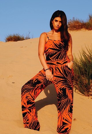AMIT BLACK&RED JUMPSUITE WITH SPAGHETTI STRAPS
