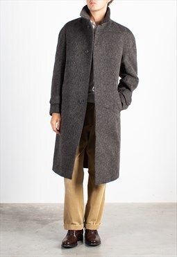Men's Lubiam Gray Bordeaux Lined Belted Coat