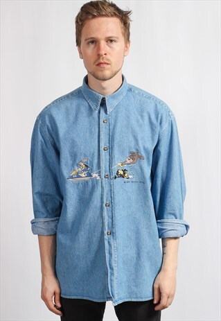 VINTAGE LOONEY TUNES DENIM SHIRT