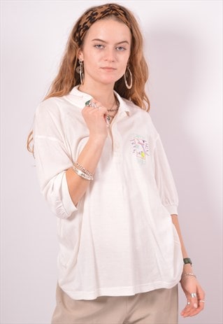 VINTAGE DIADORA POLO SHIRT WHITE