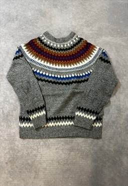 Abstract Knitted Jumper Chunky Patterned Sweater