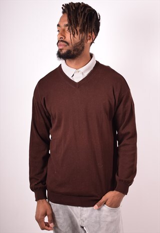 FENDI MENS VINTAGE JUMPER SWEATER XL BROWN 90S