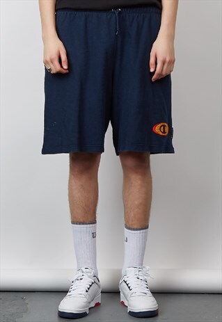 VINTAGE 90'S CHAMPION NAVY TEXTURED SPORTS SHORTS