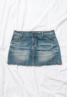 Vintage Y2K Denim Micro Skirt in Blue