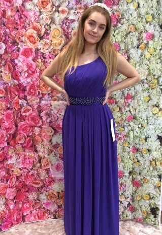 ONE SHOULDER PROM, EVENING OR BRIDESMAIDS CHIFFON DRESS