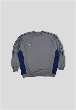 Vintage 90s Nike Embroidered Logo Sweatshirt in Grey