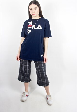 90'S RETRO BLUE SPELL-OUT LOGO OVERSIZED T-SHIRT