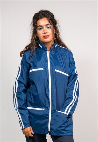 Vintage 90's Blue Cagoule Jacket Coat | The Vintage Scene | ASOS ...