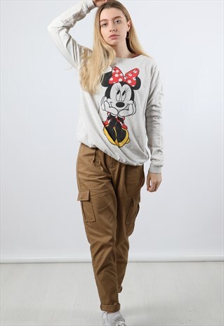 VINTAGE DISNEY M GREY PRINT SWEATSHIRT