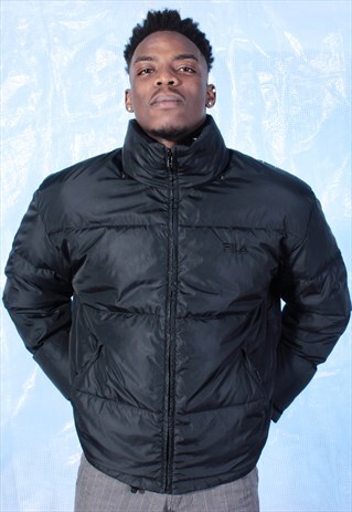 VINTAGE FILA MAGIC LINE BLACK PUFFA COAT