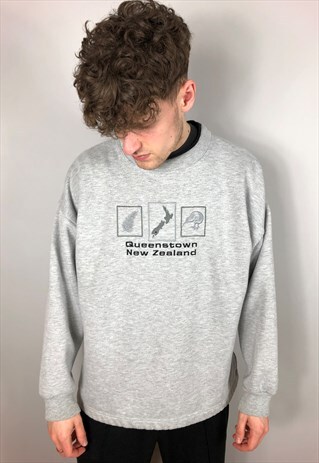 QUEENSTOWN NEW ZEALAND GREY SWEATSHIRT