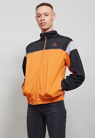 VINTAGE ORANGE AND BLACK KAPPA TRACKSUIT JACKET