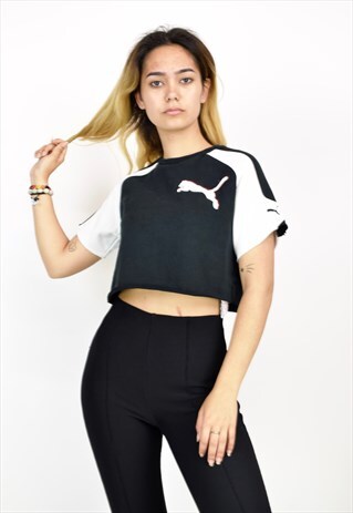 VINTAGE 90'S PUMA LOGO CROP SWEATSHIRT