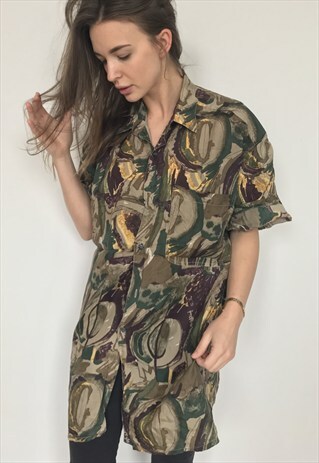 PATTERNED OVERSIZED RETRO VINTAGE UNISEX FESTIVAL SHIRT
