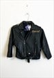 VINTAGE Y2K KIDS 6Y LEATHER BIKER JACKET 