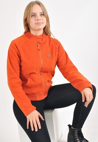VINTAGE 90'S FLEECE TRACK JACKET IN ORANGE