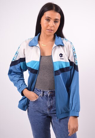 VINTAGE LOTTO TRACKSUIT TOP JACKET BLUE