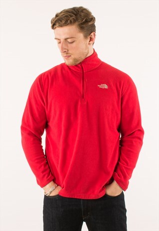 VINTAGE RED NORTH FACE QUARTER ZIP FLEECE