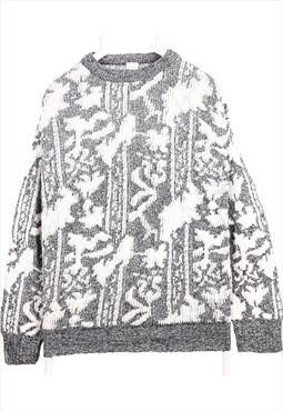 Vintage 90's H&M Jumper / Sweater Knitted Crewneck Grey
