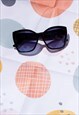 BLACK OVERSIZE POINTED CAT EYE SUNGLASSES