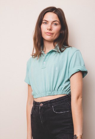 YSL MINT GREEN ELASTIC CROP
