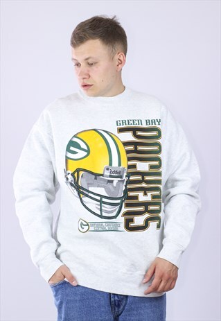 VINTAGE MENS NFL PACKERS GREEN BAY BIG TEAM LOGO SWEATSHIRT