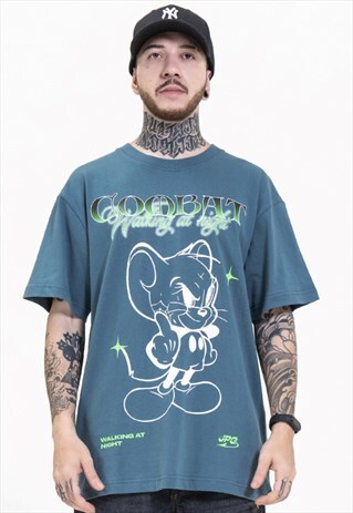 CARTOON MOUSE PRINT LOOSE CASUAL T-SHIRT