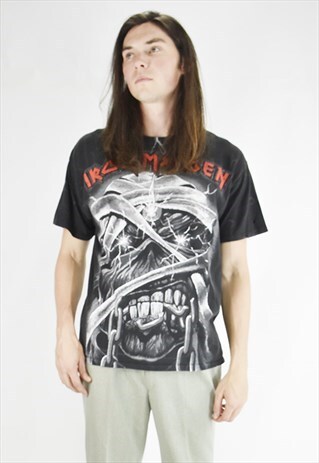 VINTAGE 90S IRON MAIDEN OVERSIZED CHEST-PRINT BAND TEE