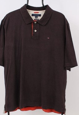 vintage mens black tommy hilfiger polo shirt