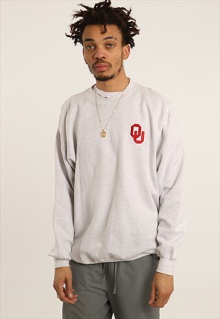 VINTAGE CHAMPION EMBROIDERED COLLEGE SWEATSHIRT