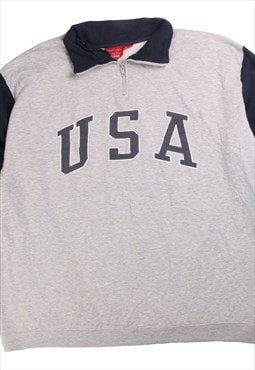 Venezia  USA Quarter Zip Sweatshirt XLarge Grey