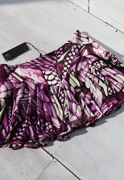 Just Cavalli multi color dragon snake handmade print skirt