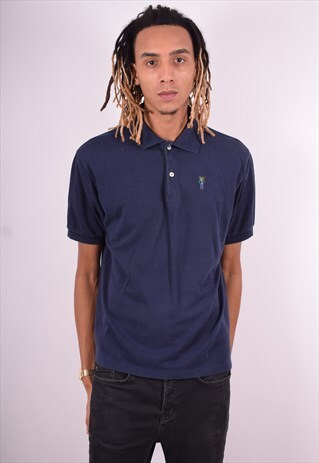 LEVI'S MENS VINTAGE POLO SHIRT XL NAVY BLUE 90'S