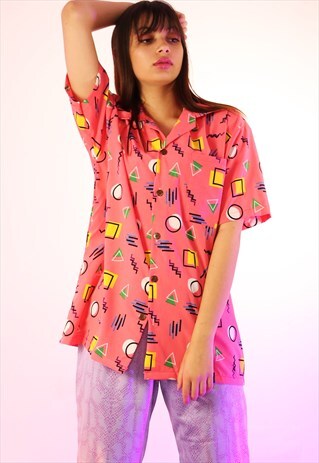 OVERSIZE GRAFFITI/GRAPHIC 80S INSPIRED PRINT SHIRT