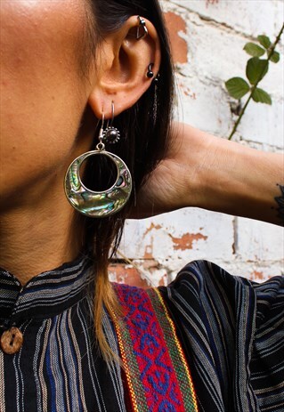 FAIRTRADE HOOP ABALONE EARRINGS