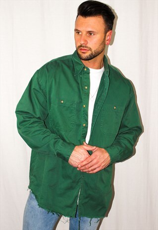 VINTAGE RAW HEM DENIM SHIRT