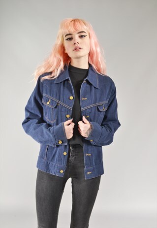 VINTAGE DARK BLUE DENIM JACKET