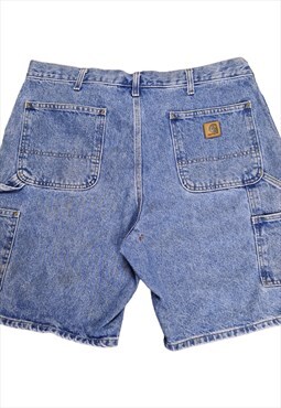 Men's Carhartt Denim Carpenter Shorts In Blue Size W38