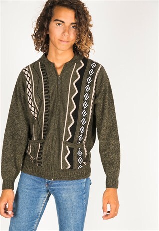 VINTAGE 80S CASUAL KNIT CARDIGAN / R02553