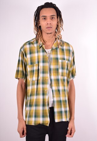 WRANGLER MENS VINTAGE SHIRT XL GREEN 90'S