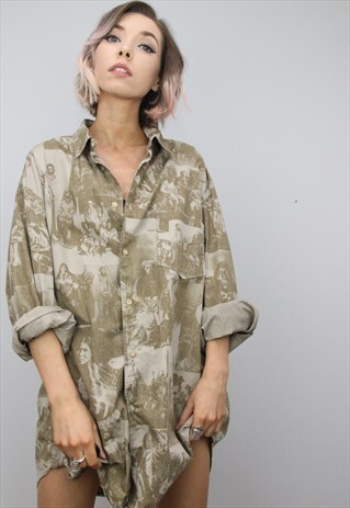 VINTAGE 80S/90S OVERSIZED PATTERNED SHIRT