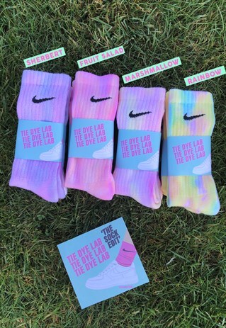 NIKE 'SHERBERT' (PINK/PURPLE) TIEDYE LONG SOCKS