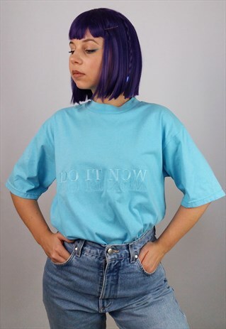 VINTAGE 80'S 90'S 'DO IT NOW' OVERSIZED EMBROIDERY T-SHIRT