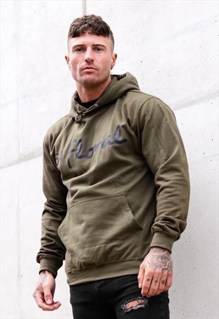 LARGE LOGO PULLOVER HOODY - KHAKI ARMY GREEN